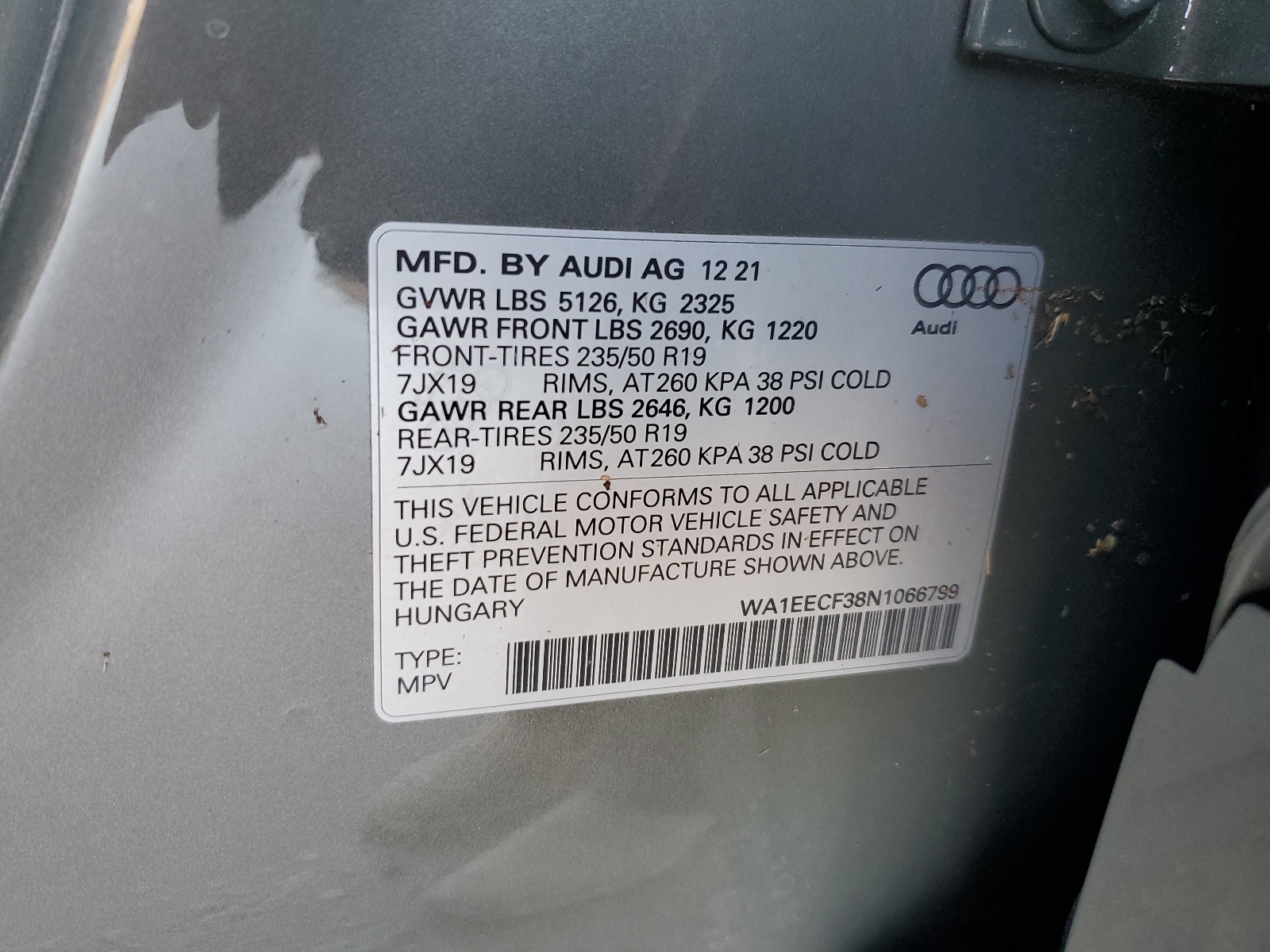 WA1EECF38N1066799 2022 Audi Q3 Premium Plus S Line 45