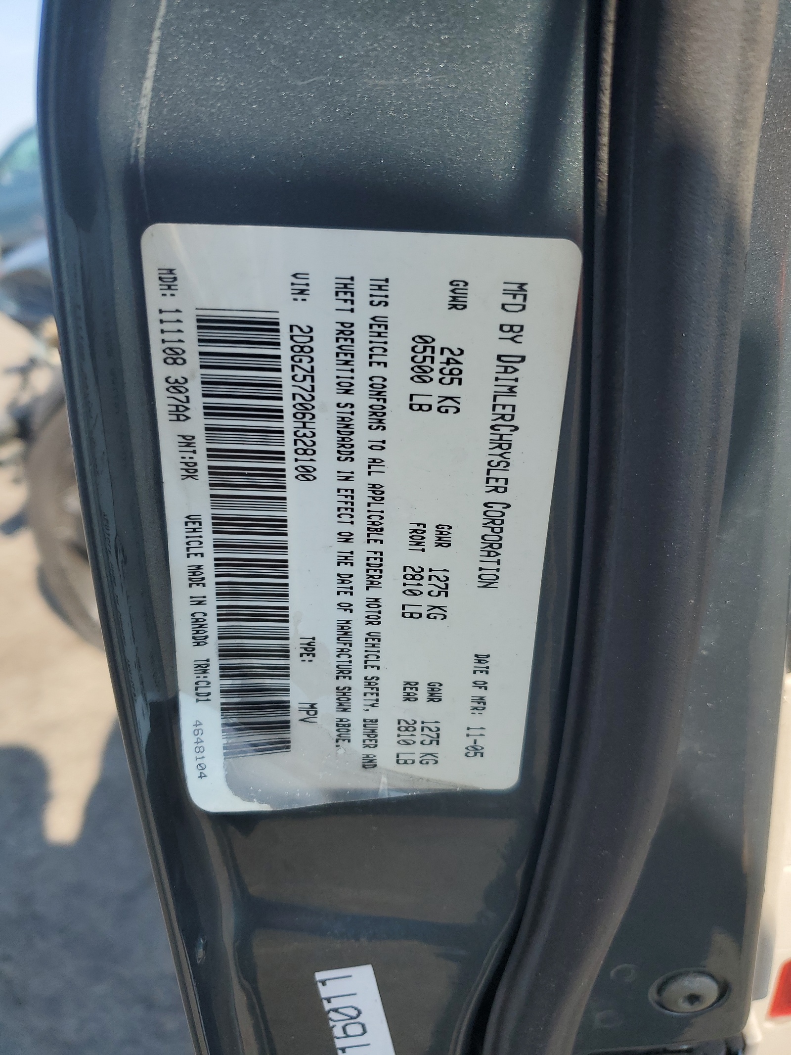 2D8GZ57206H328100 2006 Dodge Magnum R/T