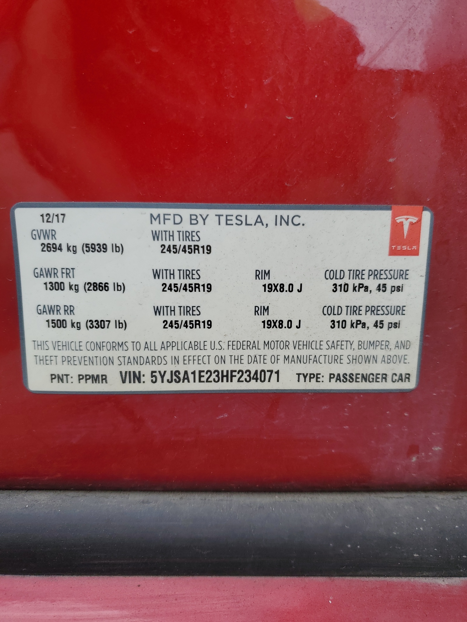 5YJSA1E23HF234071 2017 Tesla Model S