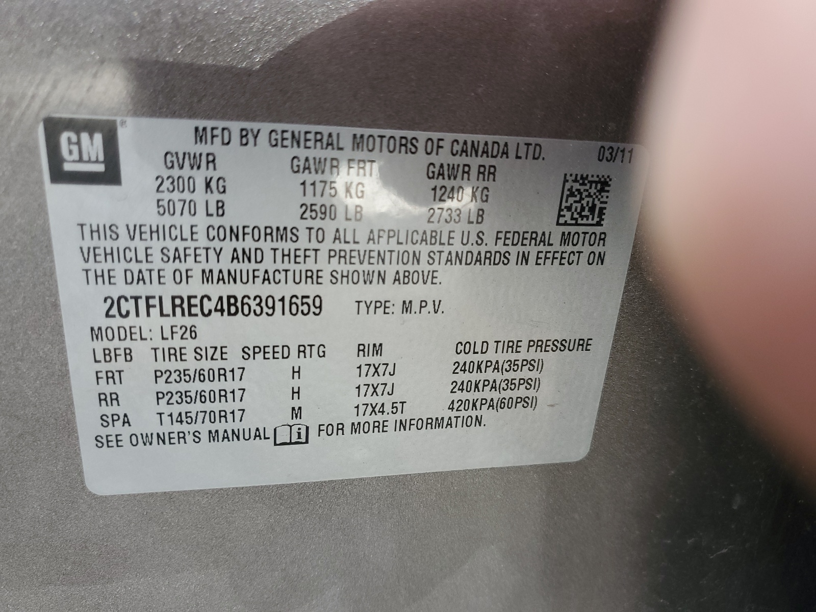 2CTFLREC4B6391659 2011 GMC Terrain Sle