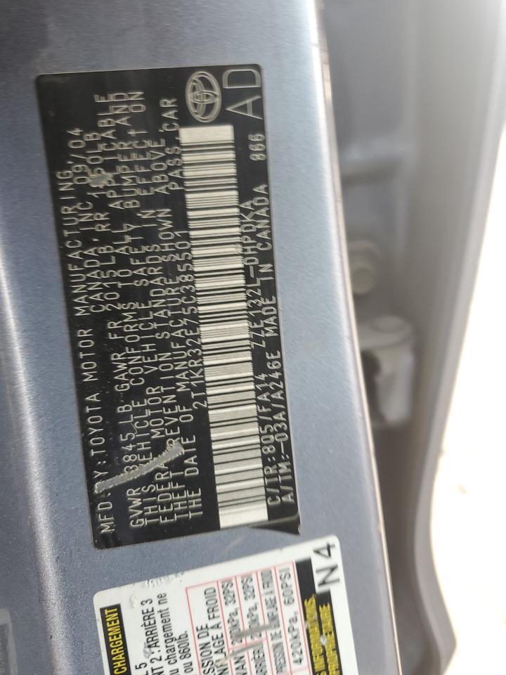 2005 Toyota Corolla Matrix Xr VIN: 2T1KR32E75C385501 Lot: 65851224