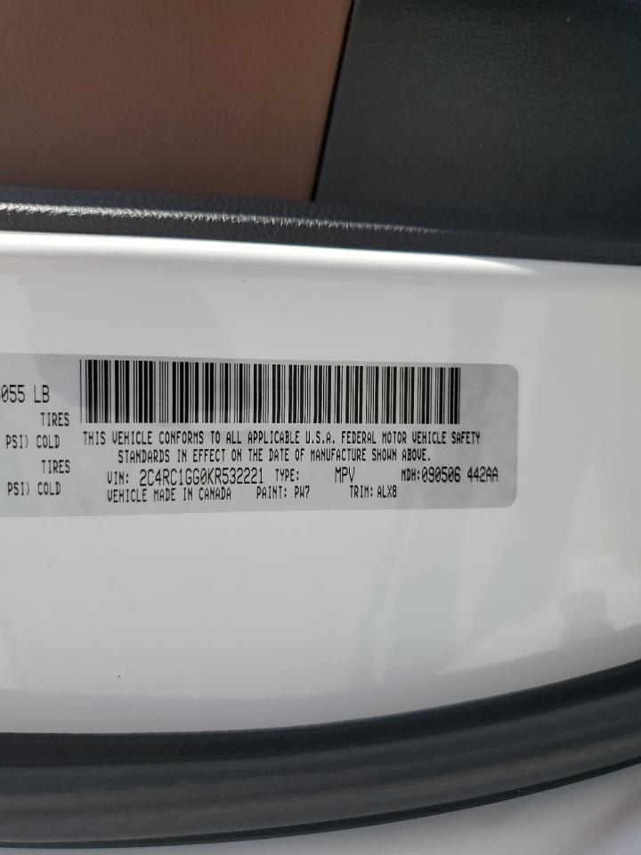 2019 Chrysler Pacifica Limited VIN: 2C4RC1GG0KR532221 Lot: 66652844