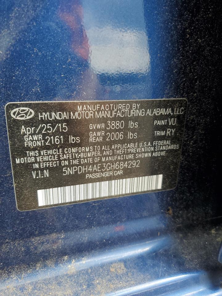 2016 Hyundai Elantra Se VIN: 5NPDH4AE3GH684292 Lot: 65542494