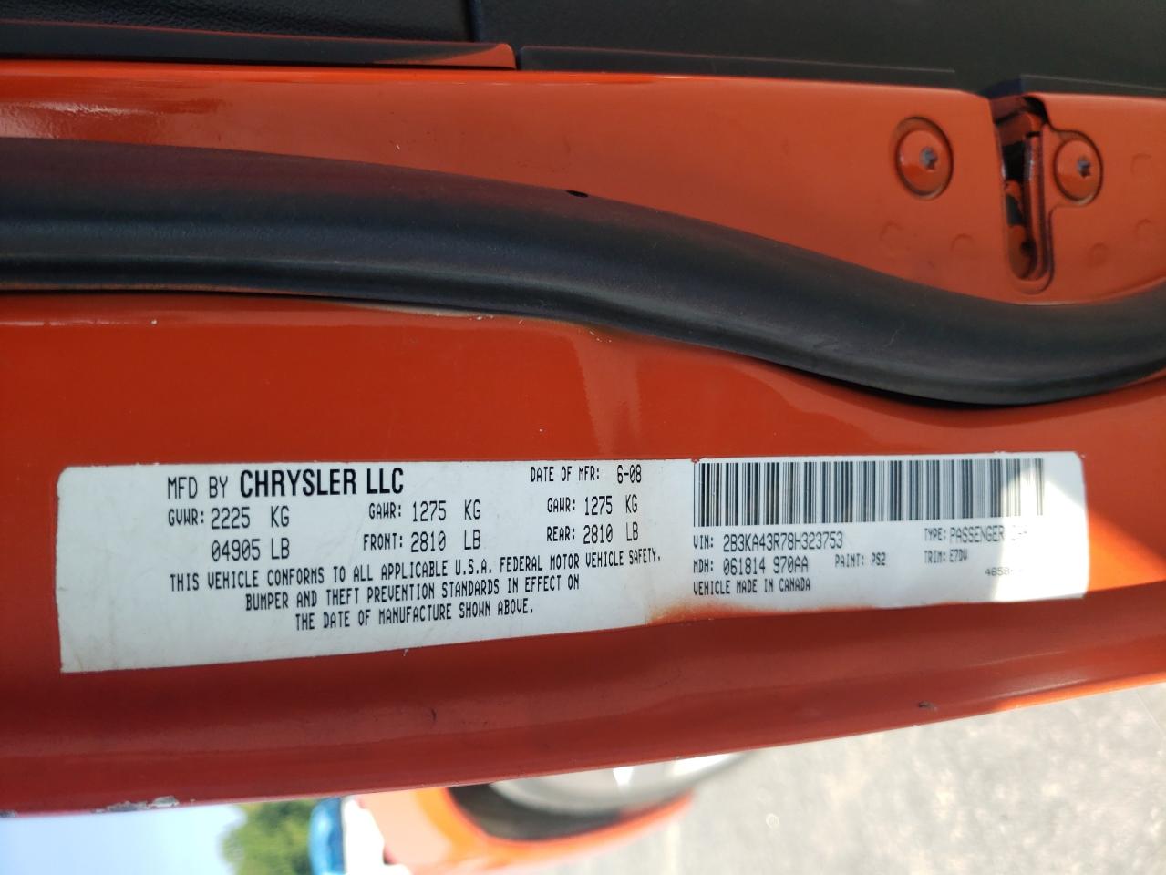 2B3LA53H58H203385 2008 Dodge Charger R/T