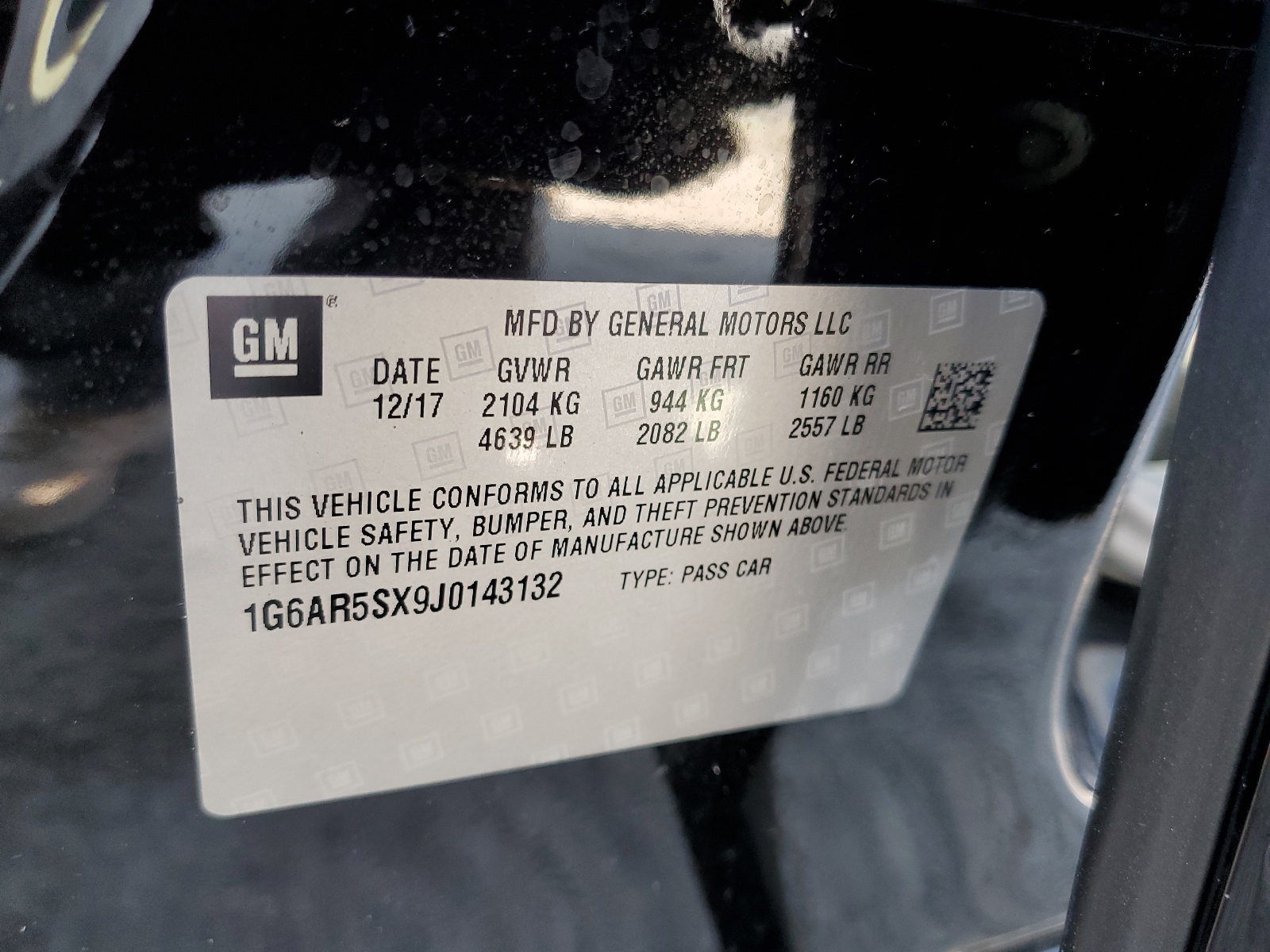 1G6AR5SX9J0143132 2018 Cadillac Cts Luxury