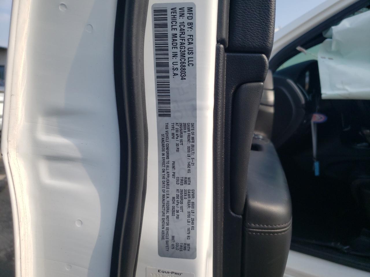 1C4RJFBG1MC841461 2021 Jeep Grand Cherokee Limited