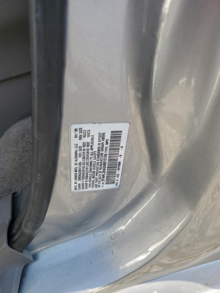 5FNRL3H43AB019748 2010 Honda Odyssey Ex