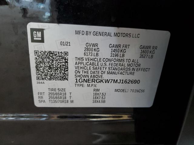 1GNERGKW7MJ162690 Chevrolet Traverse L 14