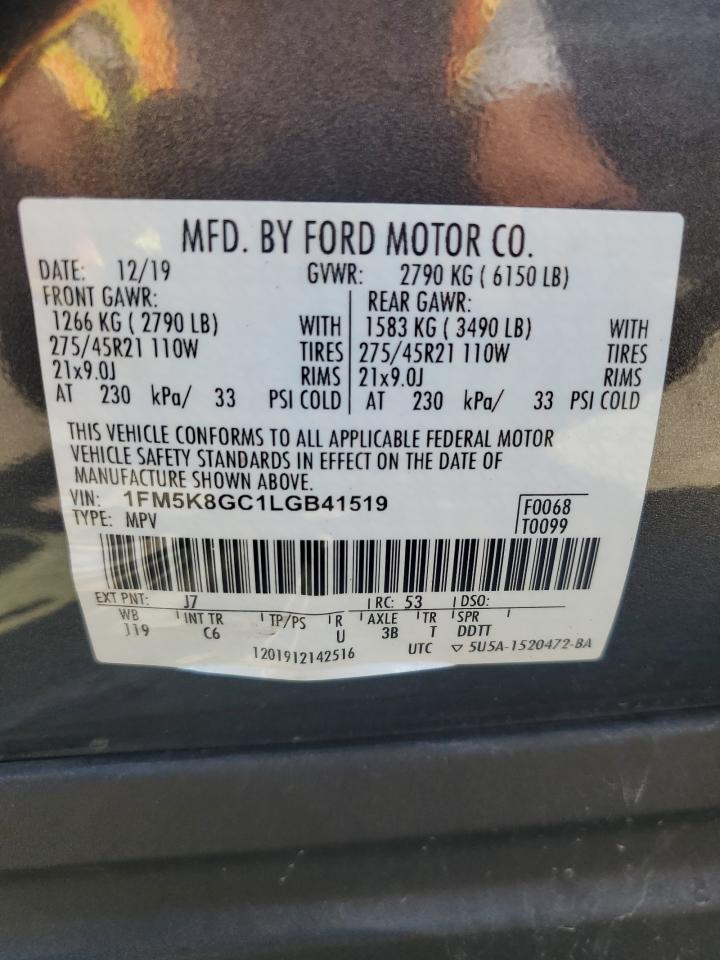 1FM5K8GC1LGB41519 2020 FORD EXPLORER - Image 14