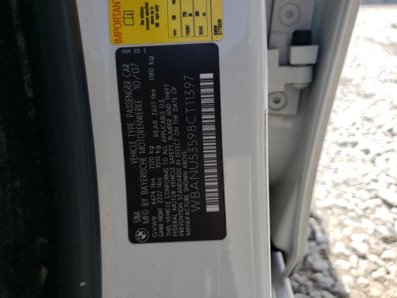 2008 BMW 528 I VIN: WBANU53598CT11397 Lot: 65732794