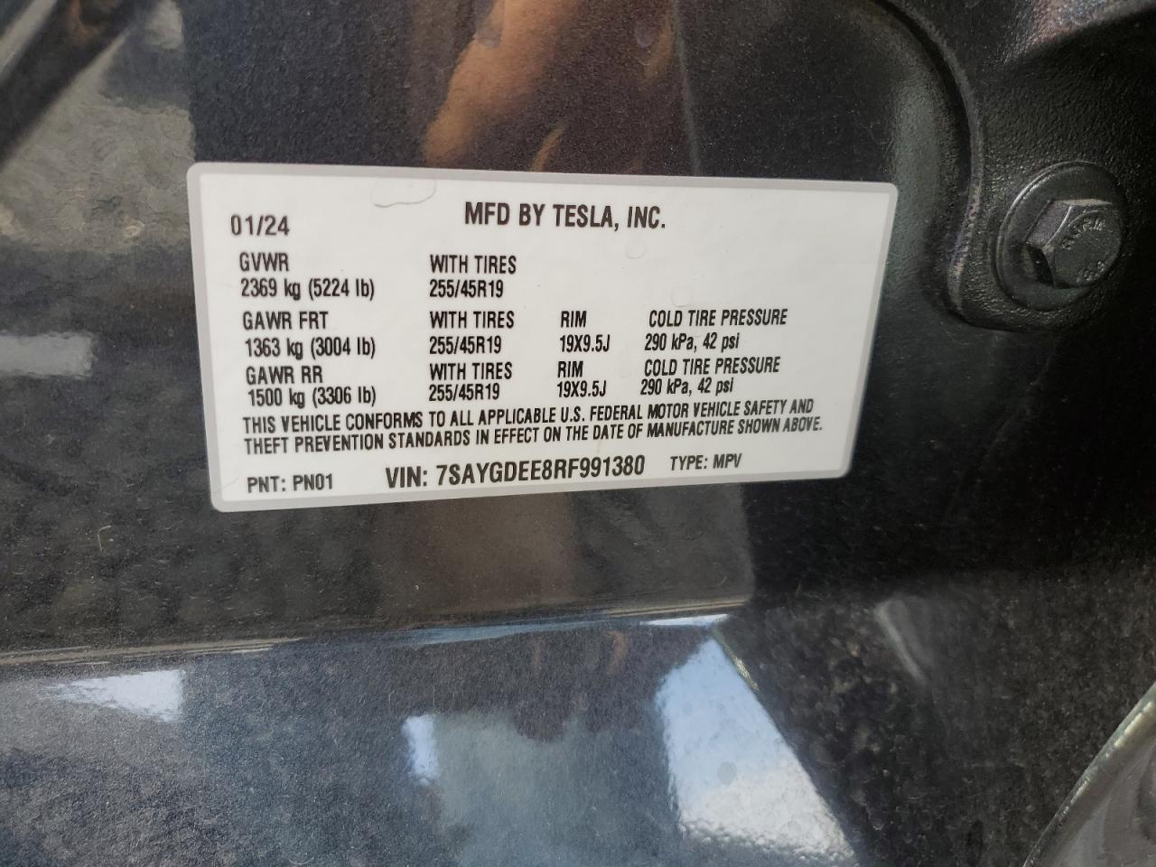 7SAYGDEE8RF991380 2024 Tesla Model Y