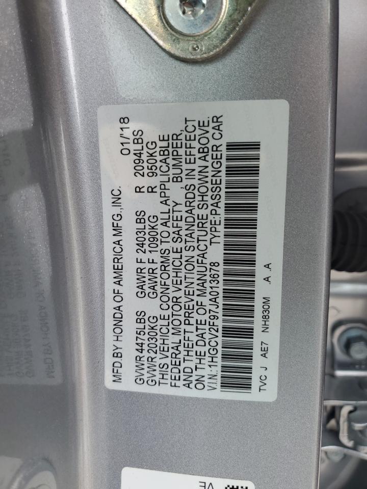 1HGCV2F97JA013678 2018 Honda Accord Touring