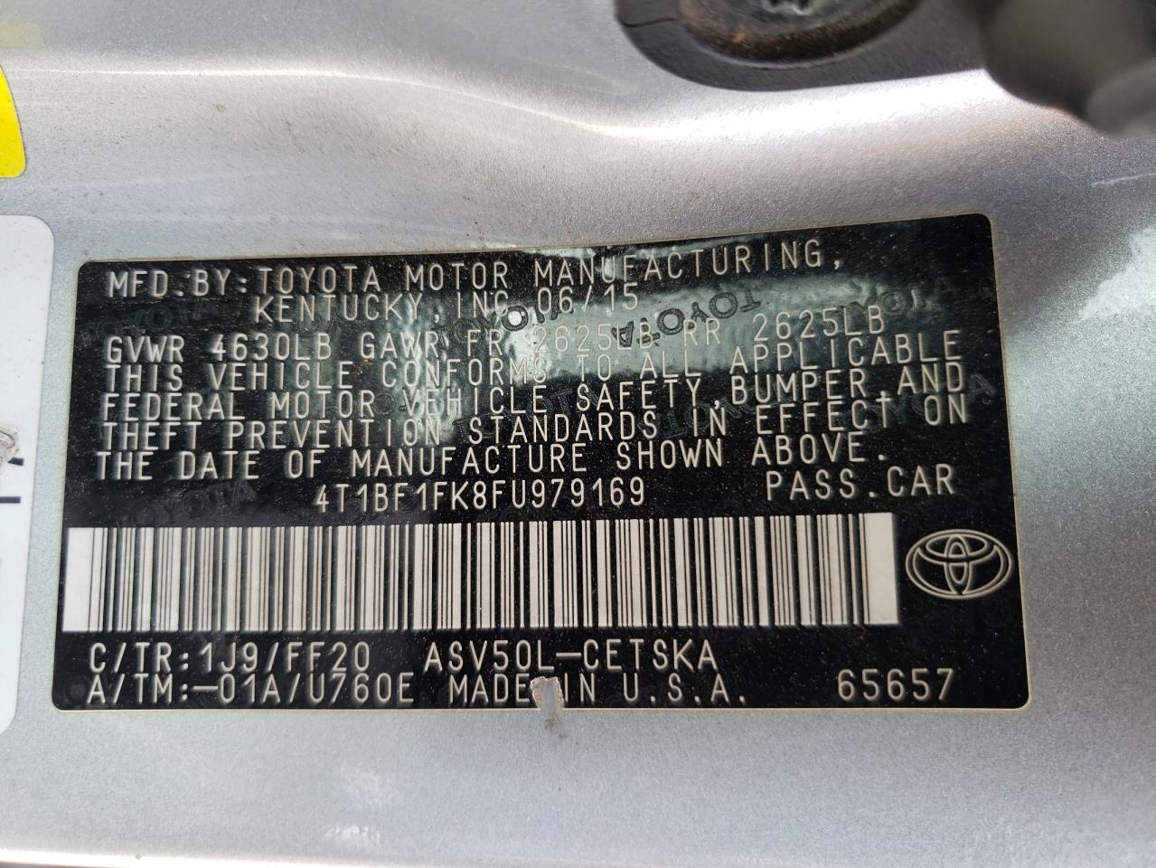 4T1BF1FK8FU979169 2015 TOYOTA CAMRY - Image 12