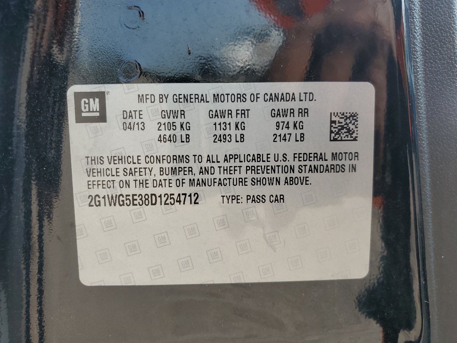 2G1WG5E38D1254712 2013 Chevrolet Impala Lt