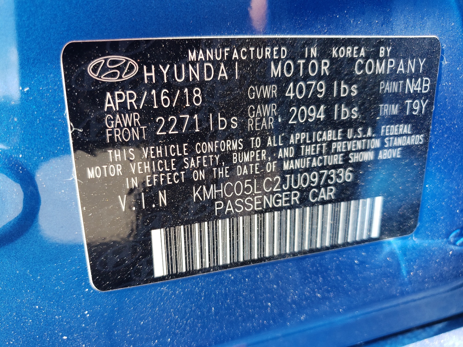 KMHC05LC2JU097336 2018 Hyundai Ioniq Limited