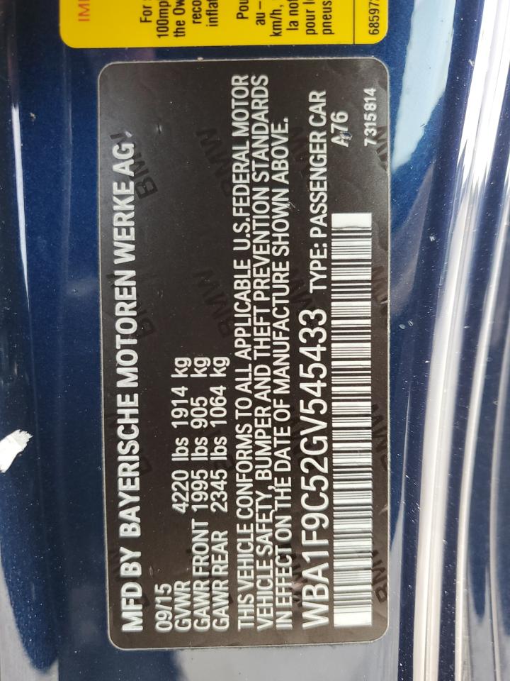 2016 BMW 228 I Sulev VIN: WBA1F9C52GV545433 Lot: 66606044