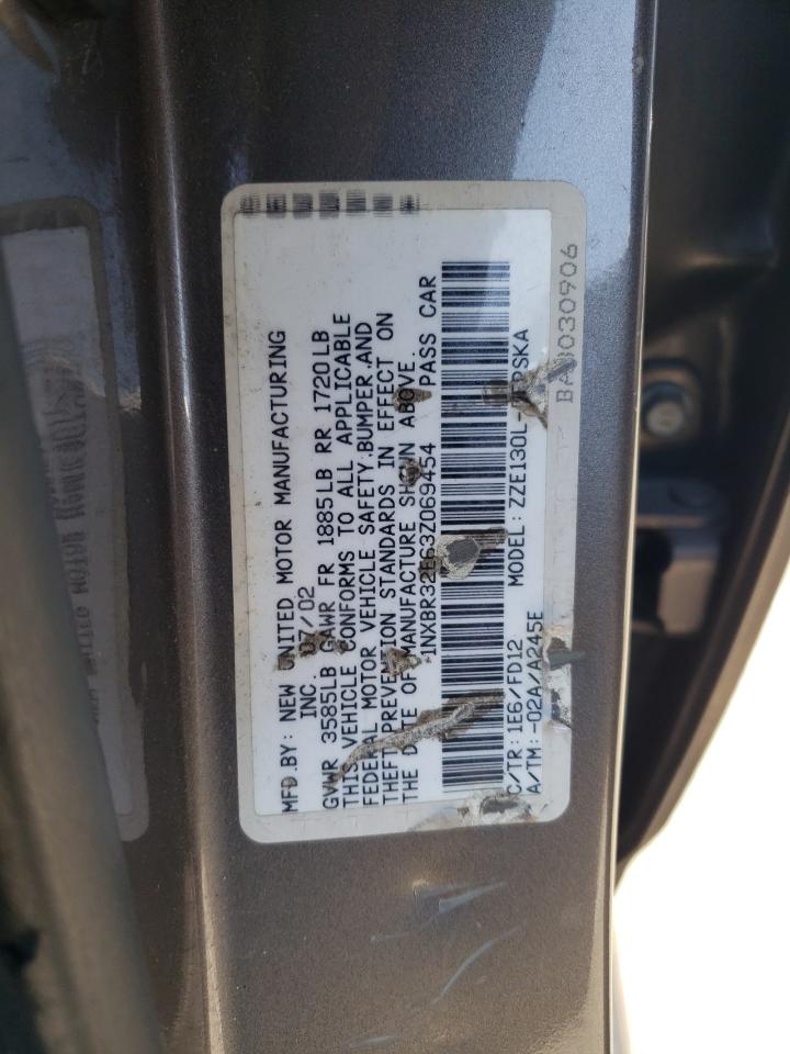 2003 Toyota Corolla Ce VIN: 1NXBR32E63Z069454 Lot: 66099044