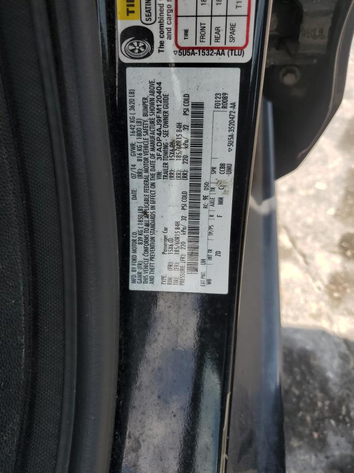 2015 Ford Fiesta S VIN: 3FADP4AJ9FM120404 Lot: 68621394