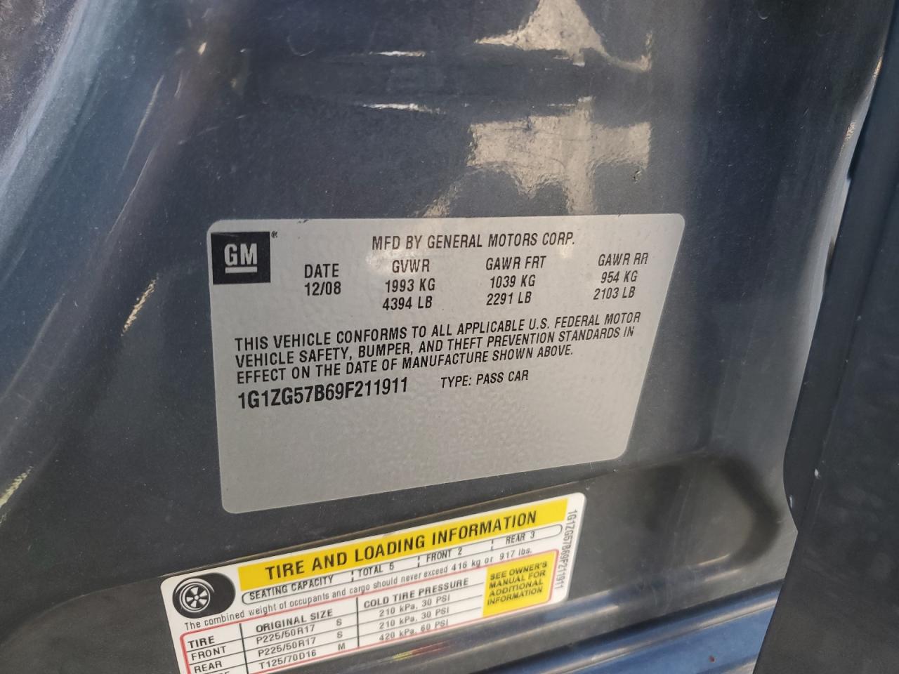 2009 Chevrolet Malibu Ls VIN: 1G1ZG57B69F211911 Lot: 68505714