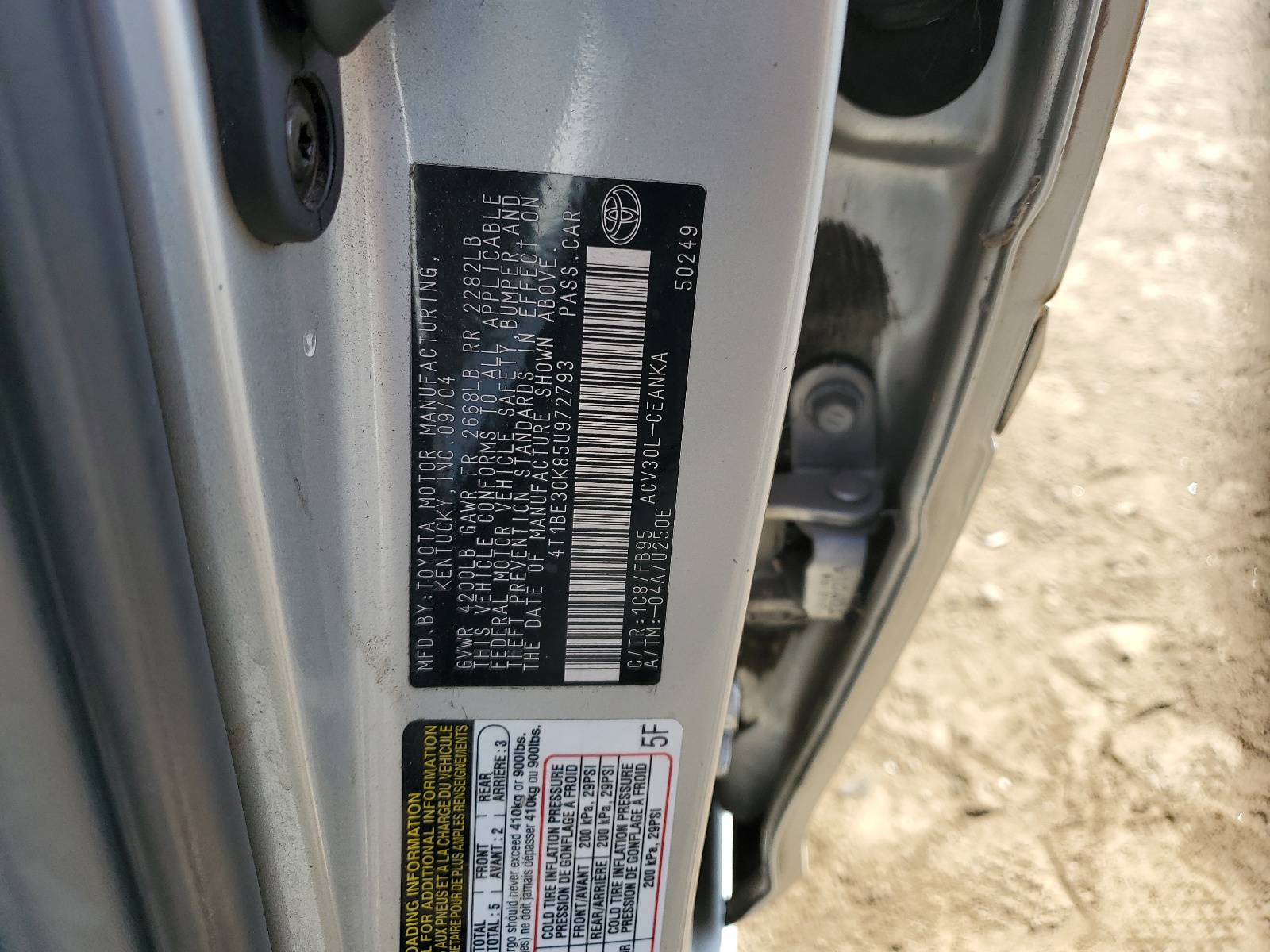 4T1BE30K85U972793 2005 Toyota Camry Le