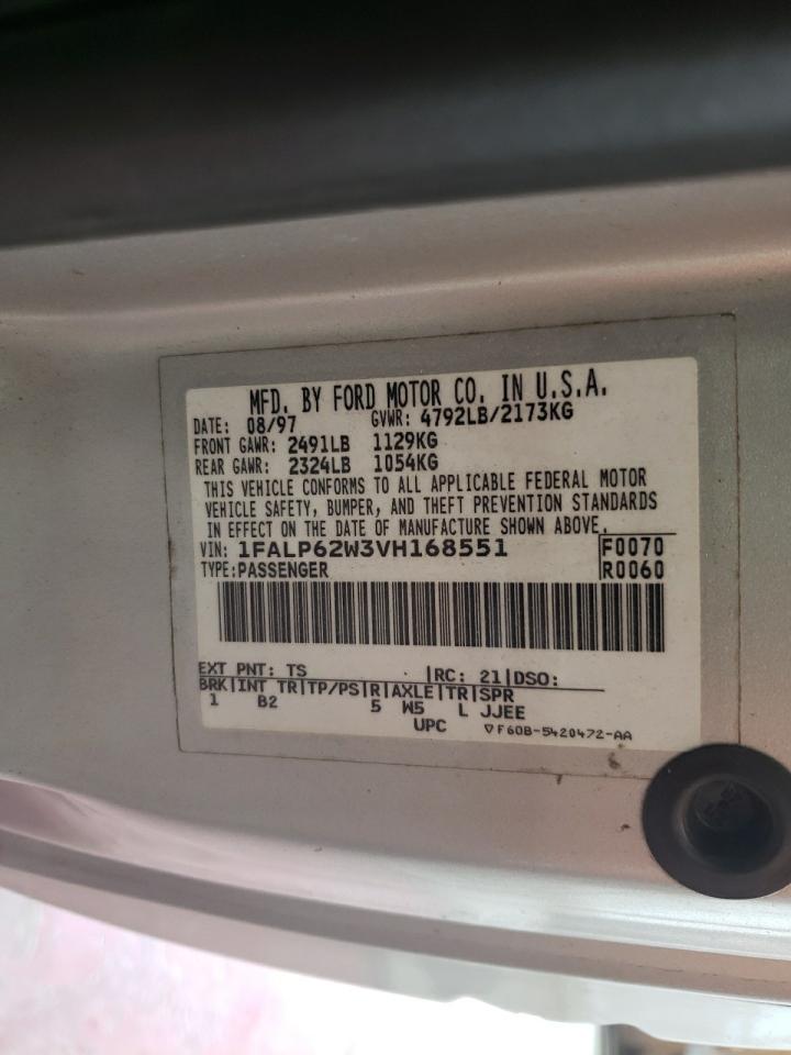 1997 Ford Thunderbird Lx VIN: 1FALP62W3VH168551 Lot: 67056344
