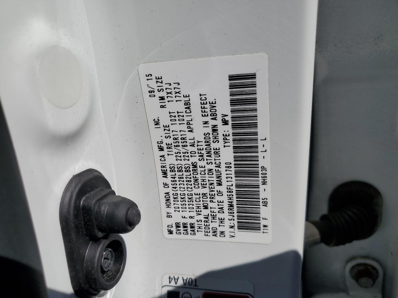 2015 Honda Cr-V Ex VIN: 5J6RM4H58FL131780 Lot: 66612224