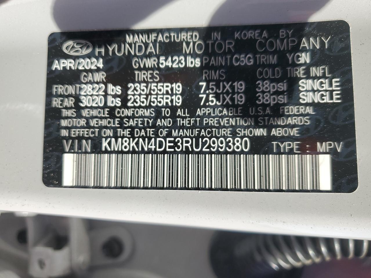 KM8KN4DE3RU299380 2024 Hyundai Ioniq 5 Sel