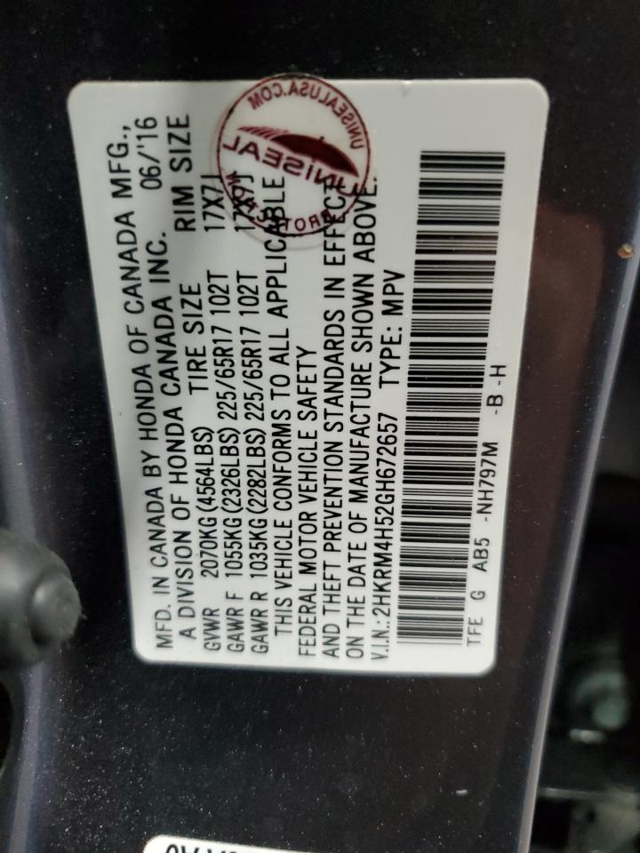 2016 Honda Cr-V Ex VIN: 2HKRM4H52GH672657 Lot: 66120374