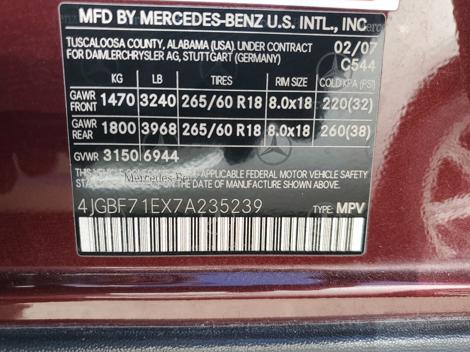 4JGBF71EX7A235239 2007 Mercedes-Benz Gl 450 4Matic