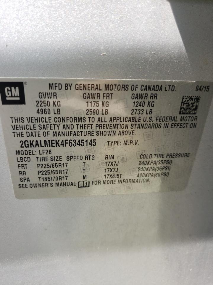 2GKALMEK4F6345145 2015 GMC Terrain Sle