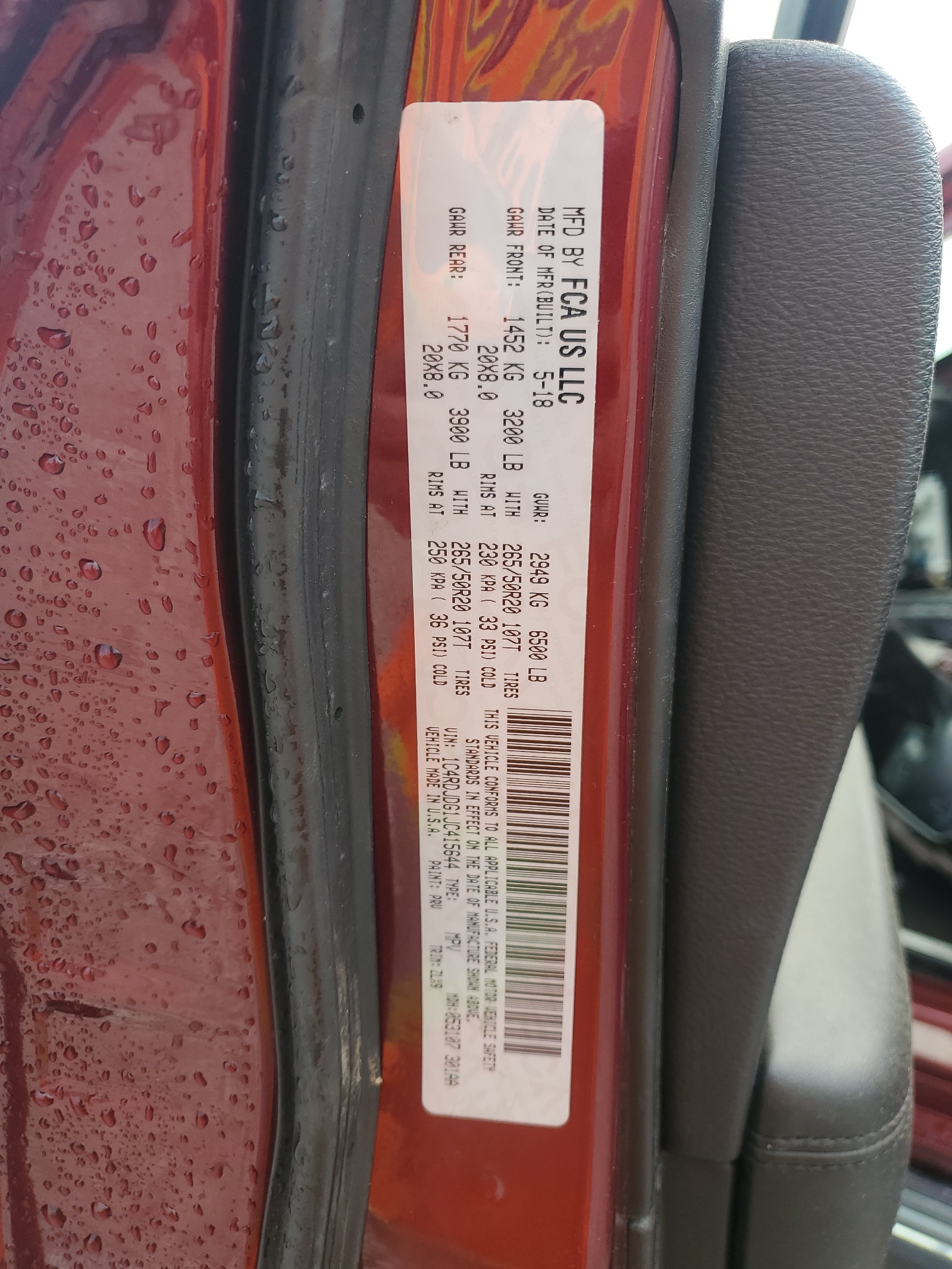 1C4RDJDG1JC415644 2018 Dodge Durango Gt