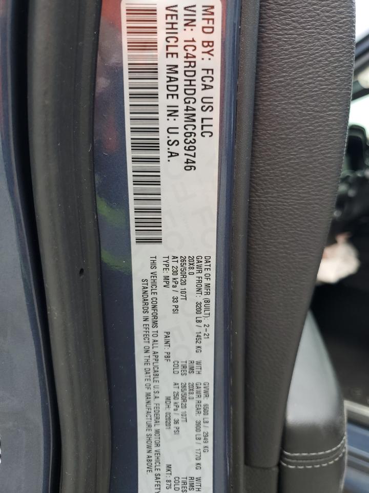 1C4RDHDG4MC639746 2021 DODGE DURANGO - Image 15