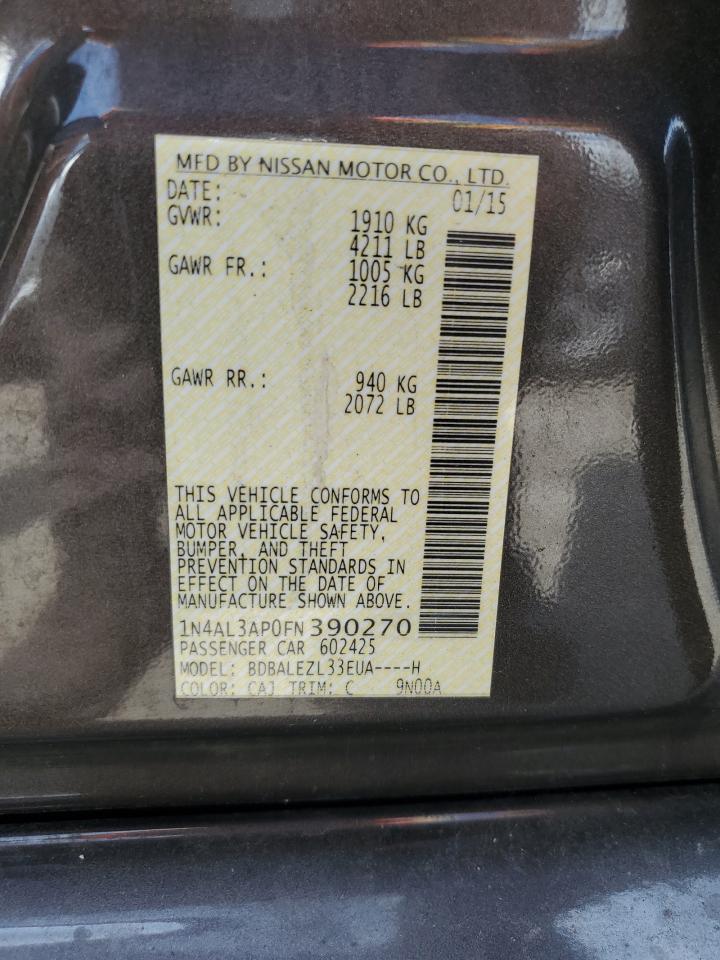 1N4AL3AP0FN390270 2015 Nissan Altima 2.5