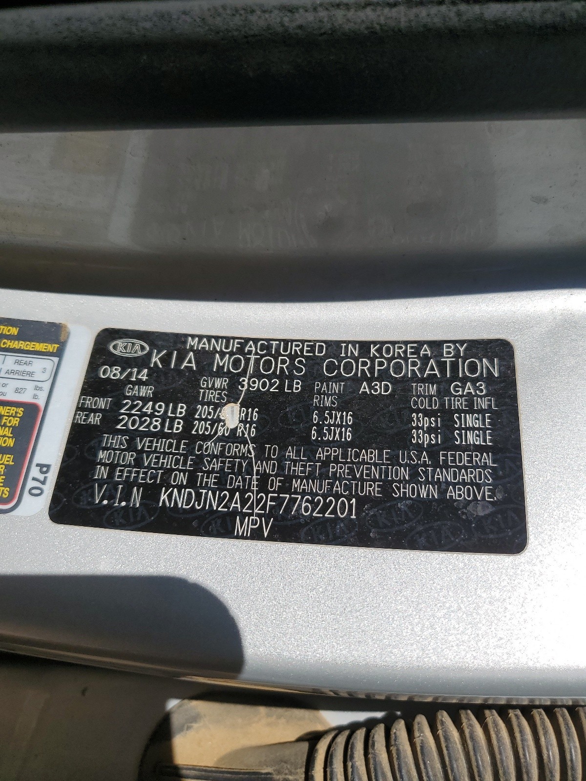 KNDJN2A22F7762201 2015 Kia Soul