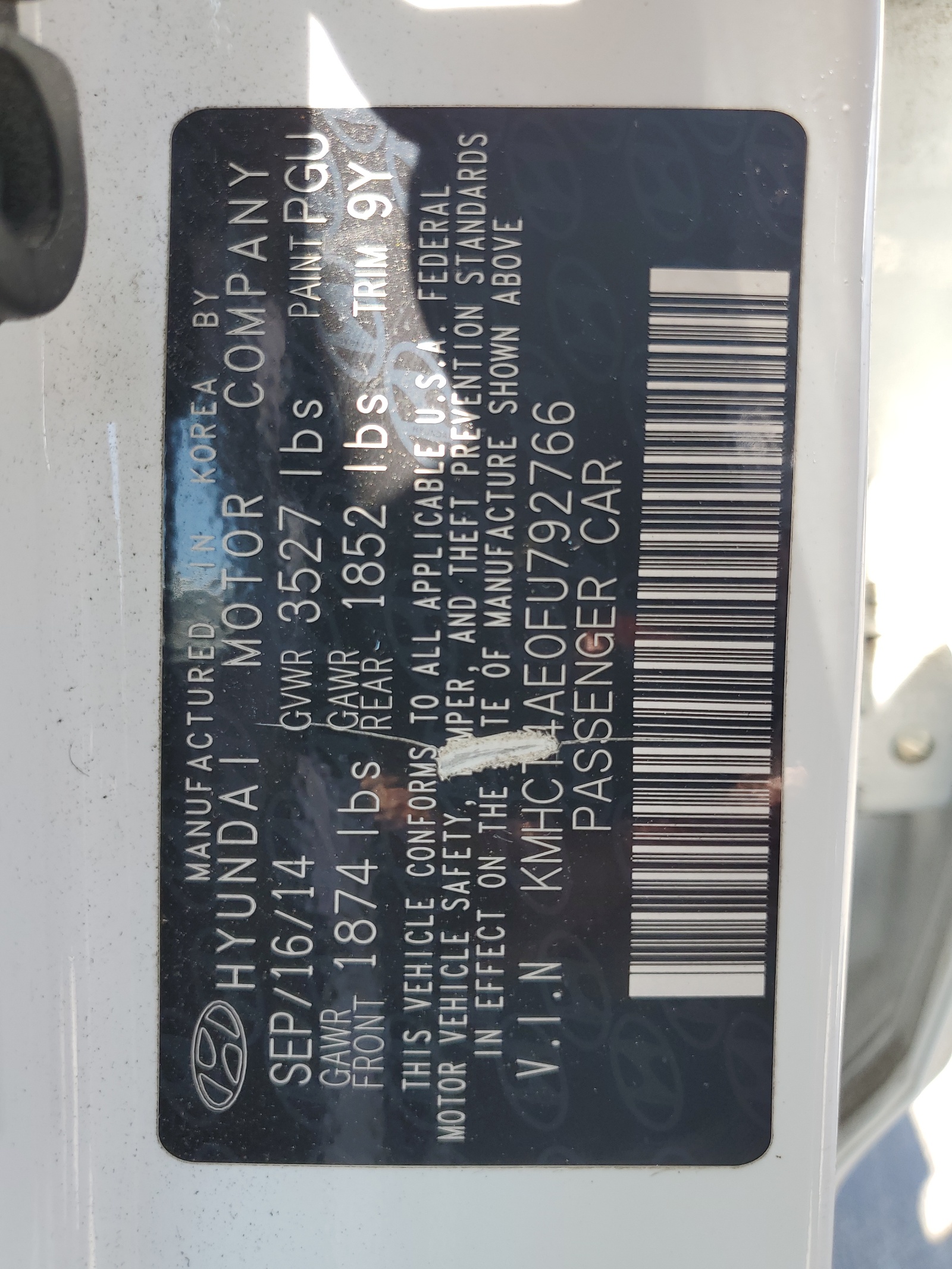 KMHCT4AE0FU792766 2015 Hyundai Accent Gls