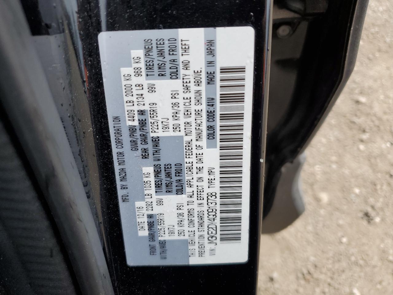 JM3KE2DY4G0913738 2016 Mazda Cx-5 Gt