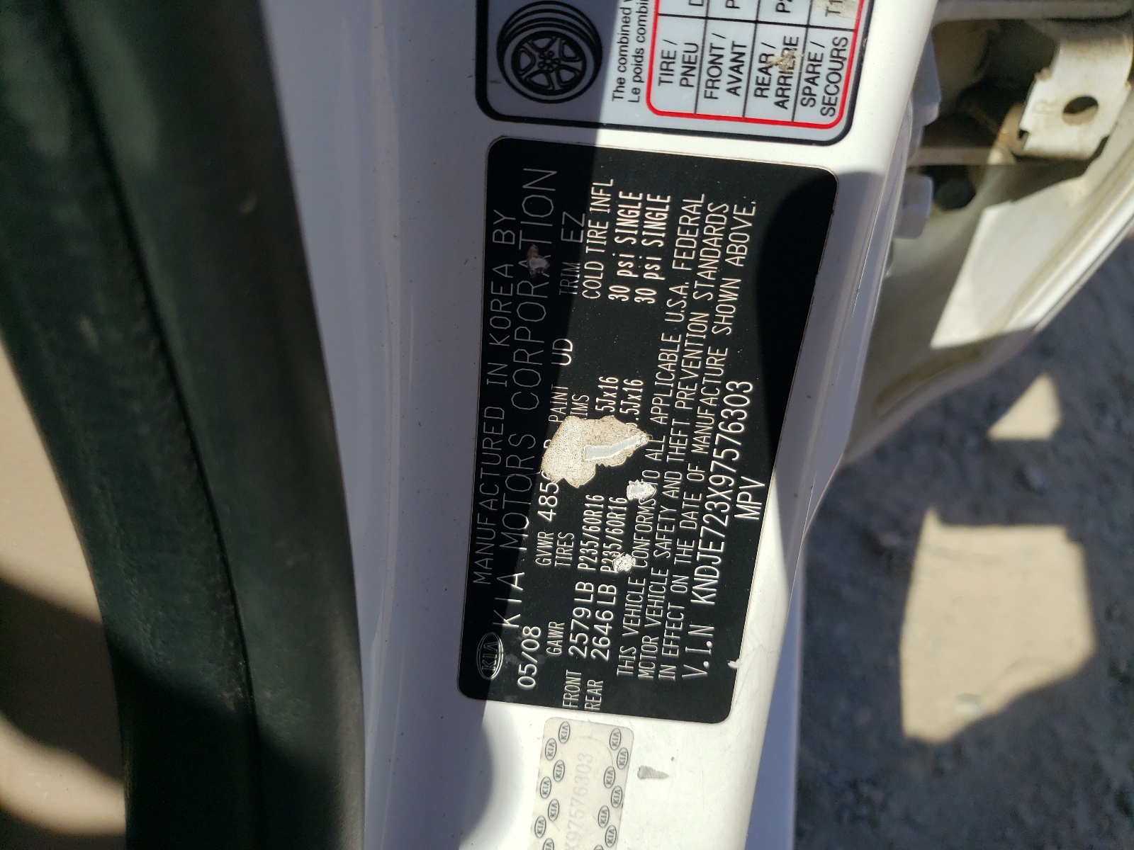 KNDJE723X97576303 2009 Kia Sportage Lx