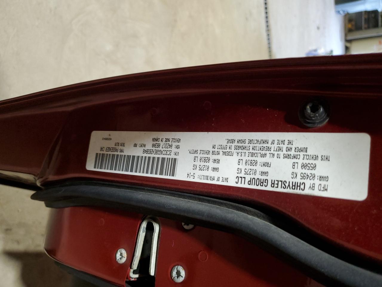 2014 Chrysler 300 S VIN: 2C3CCAGG8EH283848 Lot: 67240624