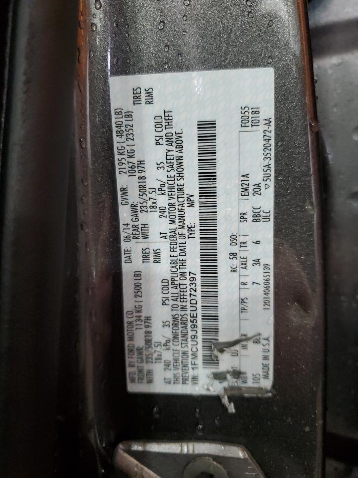 2014 Ford Escape Titanium VIN: 1FMCU9J95EUD72397 Lot: 66016484