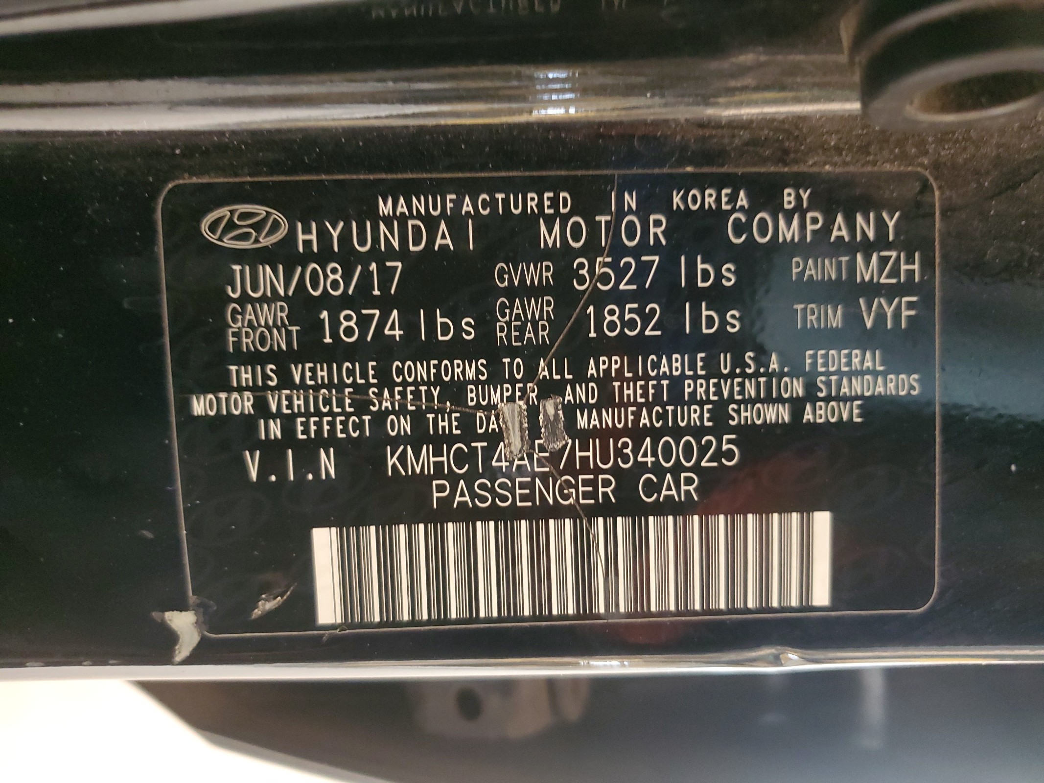 KMHCT4AE7HU340025 2017 Hyundai Accent Se