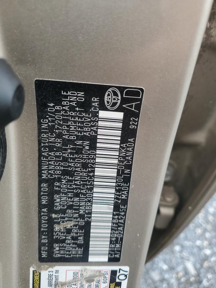 2005 Toyota Corolla Ce VIN: 2T1BR30E15C412890 Lot: 68002664