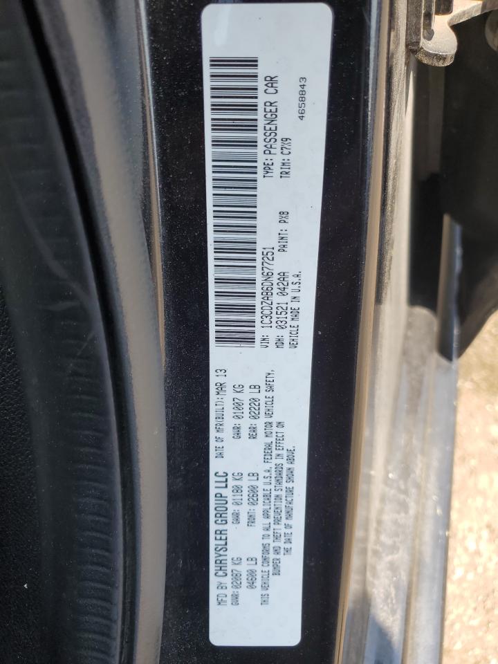 2013 Dodge Avenger Se VIN: 1C3CDZAB6DN677251 Lot: 66966354