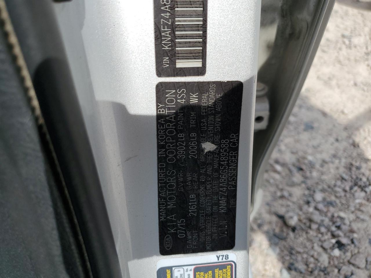 2016 Kia Forte Ex VIN: KNAFZ4A86G5489588 Lot: 67584804