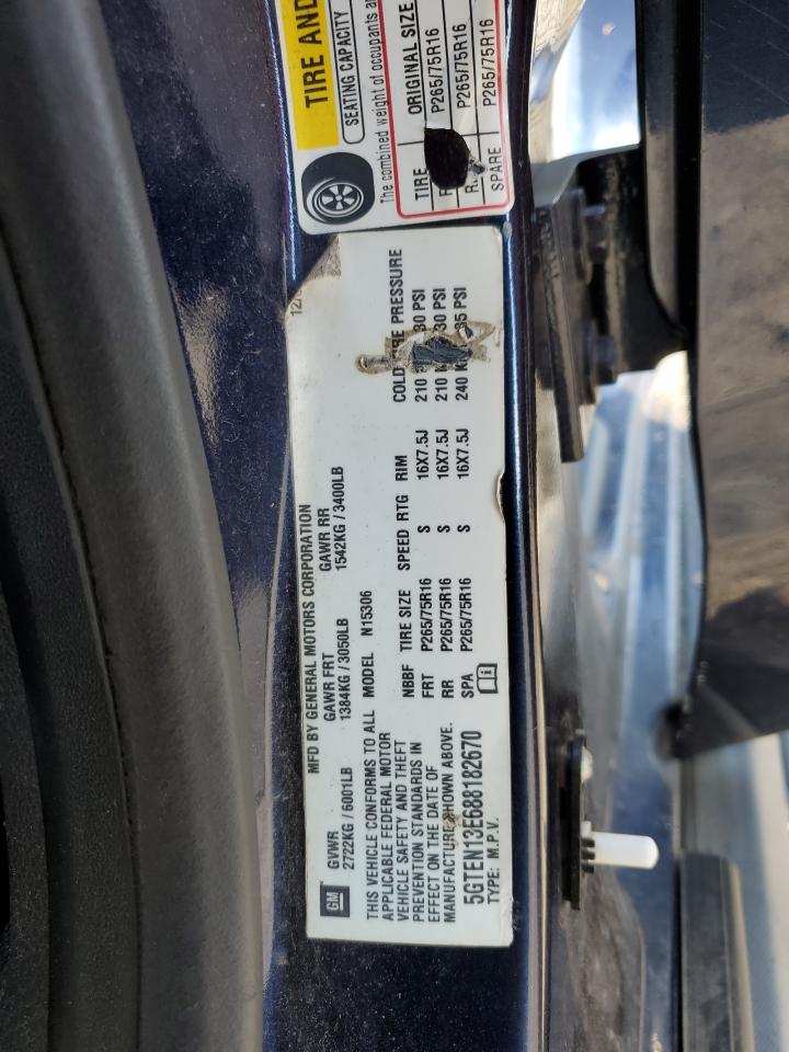 2008 Hummer H3 VIN: 5GTEN13E688182670 Lot: 65559484