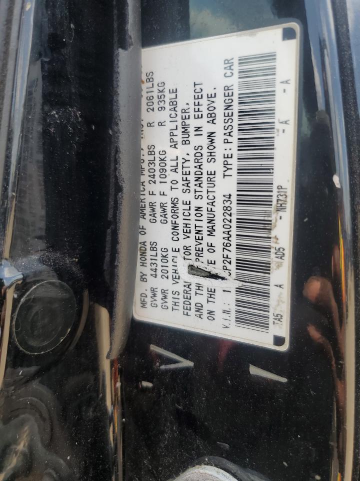 1HGCP2F76AA022834 2010 Honda Accord Ex