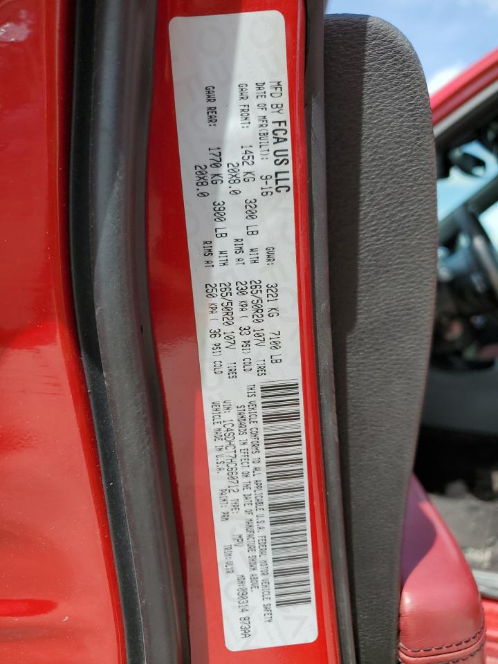 2017 Dodge Durango R/T VIN: 1C4SDHCT7HC660712 Lot: 65407954