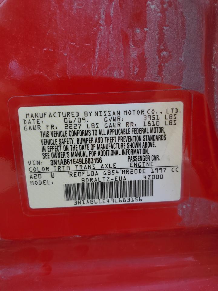 2009 Nissan Sentra 2.0 VIN: 3N1AB61E49L683156 Lot: 66033024