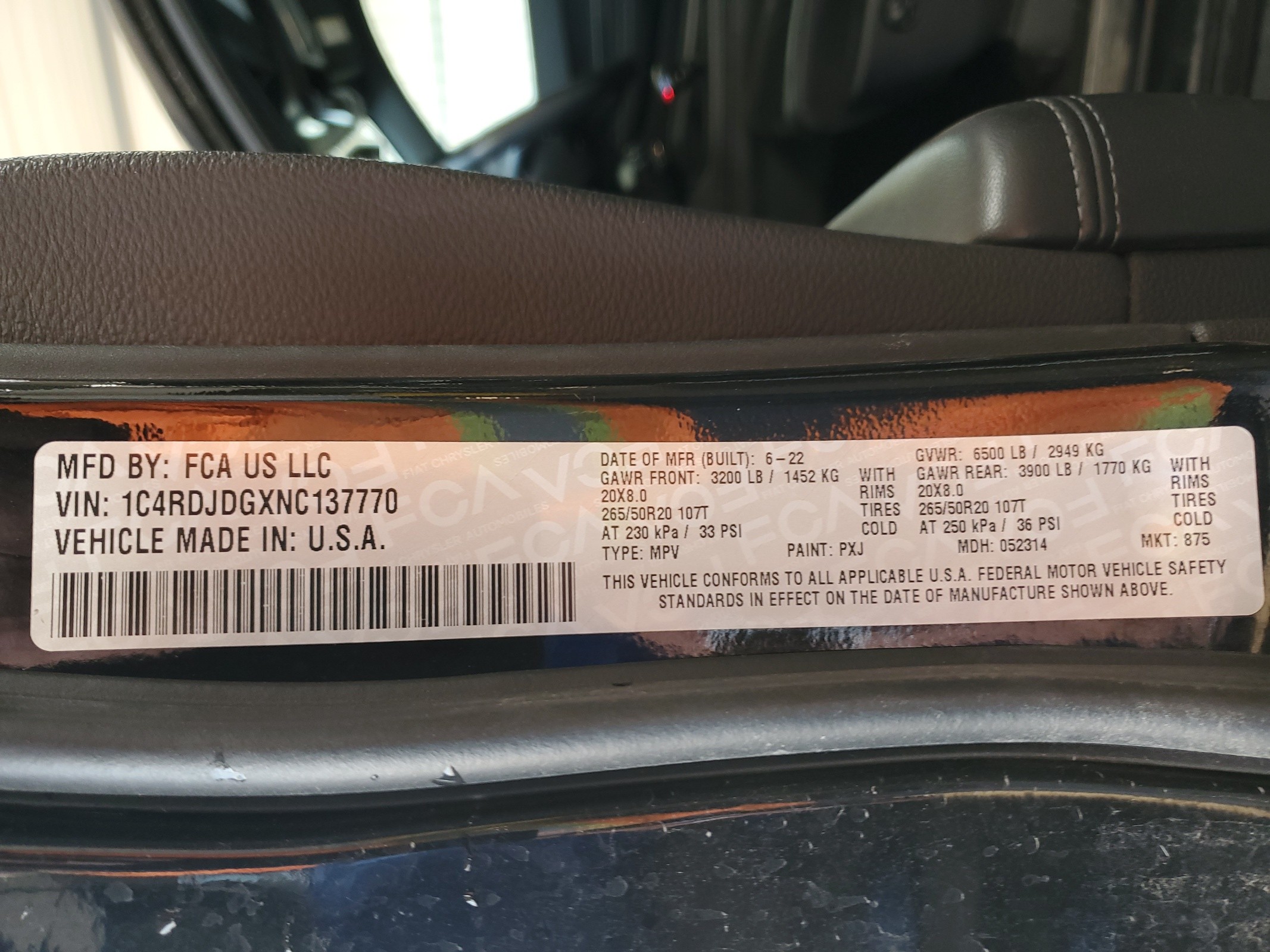 1C4RDJDGXNC137770 2022 Dodge Durango Gt