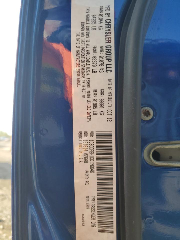 2013 Dodge Dart Sxt VIN: 1C3CDFBH1DD176646 Lot: 68480004