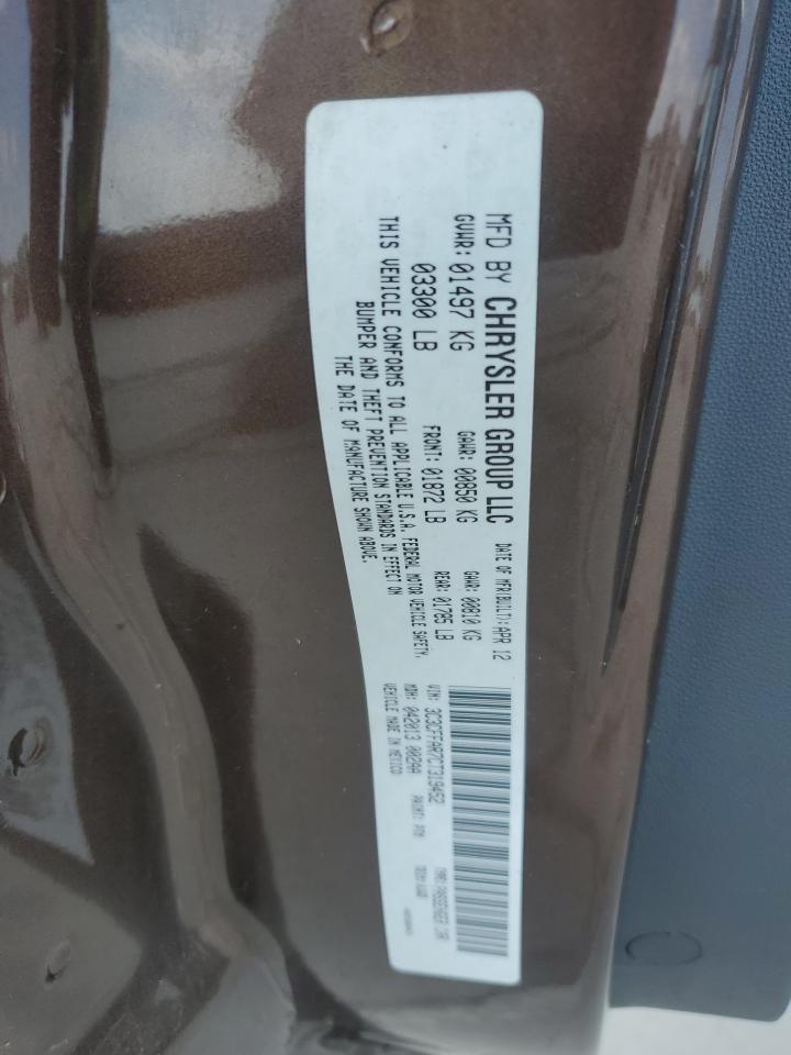 2012 Fiat 500 Pop VIN: 3C3CFFAR7CT319452 Lot: 66248284